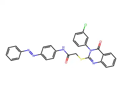 Acetamide, 2-[[3-(3-chlorophenyl)-3,4-dihydro-4-oxo-2-quinazolinyl]thio]-N-[4-(2-phenyldiazenyl)phenyl]- structure