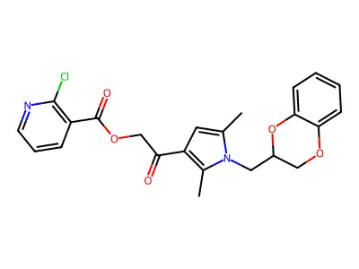 [2-[1-(2,3-dihydro-1,4-benzodioxin-3-ylmethyl)-2,5-dimethylpyrrol-3-yl]-2-oxoethyl] 2-chloropyridine-3-carboxylate structure