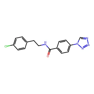 N-[2-(4-chlorophenyl)ethyl]-4-(tetrazol-1-yl)benzamide structure