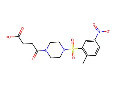 4-[4-(2-Methyl-5-nitrobenzenesulfonyl)piperazin-1-yl]-4-oxobutanoic acid structure