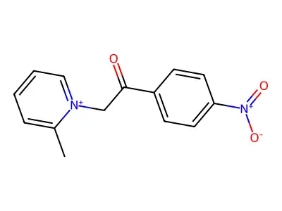 2-Methyl-1-[2-(4-nitro-phenyl)-2-oxo-ethyl]-pyridinium structure