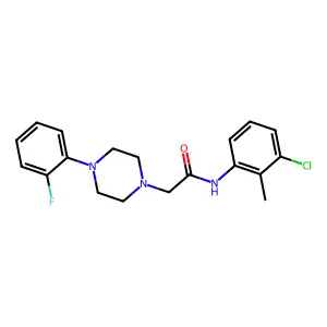 N-(3-chloro-2-methylphenyl)-2-[4-(2-fluorophenyl)piperazin-1-yl]acetamide structure