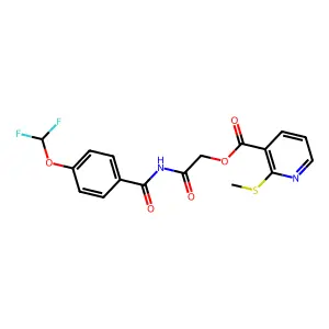 [2-[[4-(difluoromethoxy)benzoyl]amino]-2-oxoethyl] 2-methylsulfanylpyridine-3-carboxylate structure