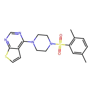 4-[4-(2,5-Dimethylphenyl)sulfonylpiperazin-1-yl]thieno[2,3-d]pyrimidine structure