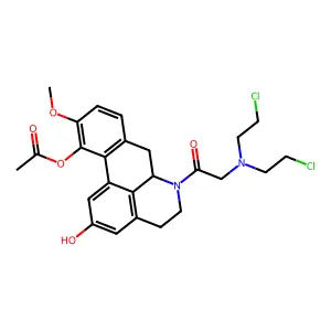 [6-[2-[bis(2-chloroethyl)amino]acetyl]-2-hydroxy-10-methoxy- structure