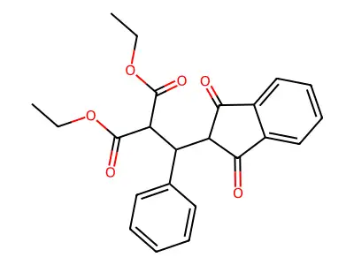 Diethyl 2-[(1,3-dioxoinden-2-yl)-phenylmethyl]propanedioate structure