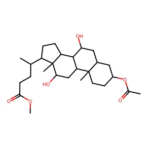 Methyl 3-(acetyloxy)-7,12-dihydroxycholan-24-oate structure
