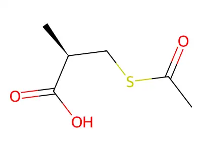 D-beta-acetylthioisobutyric acid structure