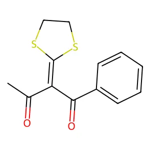 2-(1,3-Dithiolan-2-ylidene)-1-phenyl-1,3-butanedione structure