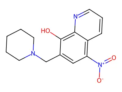 8-Quinolinol, 5-nitro-7-(1-piperidinylmethyl)- structure