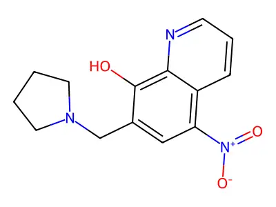 8-Quinolinol, 5-nitro-7-(1-pyrrolidinylmethyl)- structure
