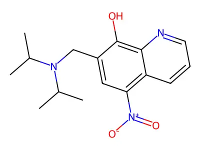 7-((Bis(1-methylethyl)amino)methyl)-5-nitro-8-quinolinol structure