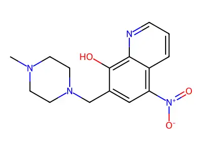 8-Quinolinol, 7-((4-methyl-1-piperazinyl)methyl)-5-nitro- structure
