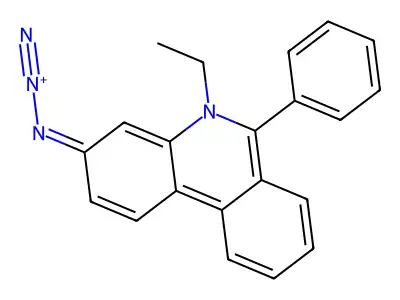 3-Azido-5-ethyl-6-phenylphenanthridinium structure