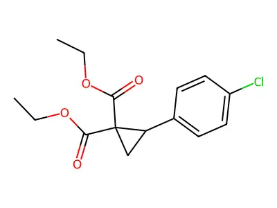 Diethyl 2-(4-chlorophenyl)cyclopropane-1,1-dicarboxylate structure