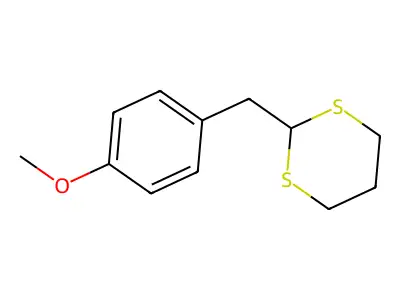 2-((4-Methoxyphenyl)methyl)-1,3-dithiane structure