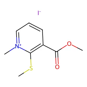 Pyridinium, 3-(methoxycarbonyl)-1-methyl-2-(methylthio)-, iodide structure