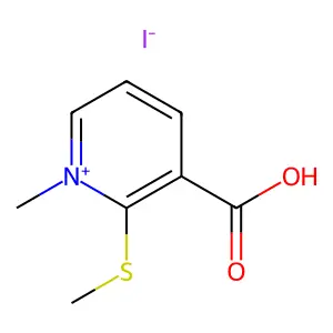 Pyridinium, 3-carboxy-1-methyl-2-(methylthio)-, iodide structure
