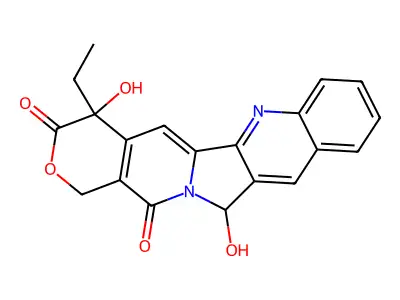 4-Ethyl-4,12-dihydroxy-1H-pyrano(3',4':6,7)indolizino(1,2-b)quinoline-3,14(4H,12H)-dione structure