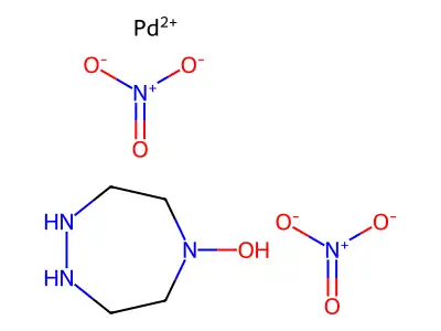 C4H15N3OPd.2NO3 structure