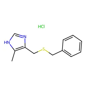1H-Imidazole, 4-methyl-5-(((phenylmethyl)thio)methyl)-, monohydrochloride structure