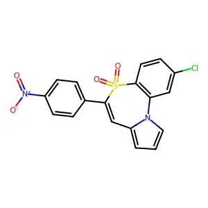 Pyrrolo(2,1-d)(1,5)benzothiazepine, 2-chloro-6-(4-nitrophenyl)-,5,5-dioxide structure