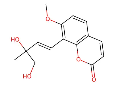 8-(3,4-Dihydroxy-3-methylbut-1-enyl)-7-methoxychromen-2-one structure