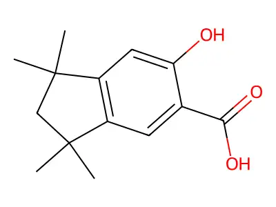 2,3-Dihydro-6-hydroxy-1,1,3,3-tetramethyl-1H-indene-5-carboxylic acid structure