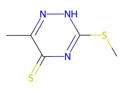 6-methyl-3-(methylthio)-1,2,4-triazine-5-thione structure