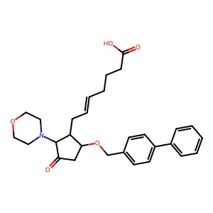 7-[(1R,2R,5S)-2-morpholin-4-yl-3-oxo-5-[(4-phenylphenyl)methoxy]cyclopentyl]hept-5-enoic acid structure