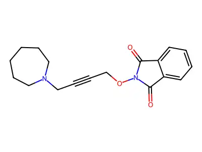 1H-Isoindole-1,3(2H)-dione, 2-((4-(hexahydro-1H-azepin-1-yl)-2-butynyl)oxy)- structure
