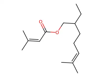 2-Ethyl-6-methyl-5-heptenyl 3-methyl-2-butenoate structure