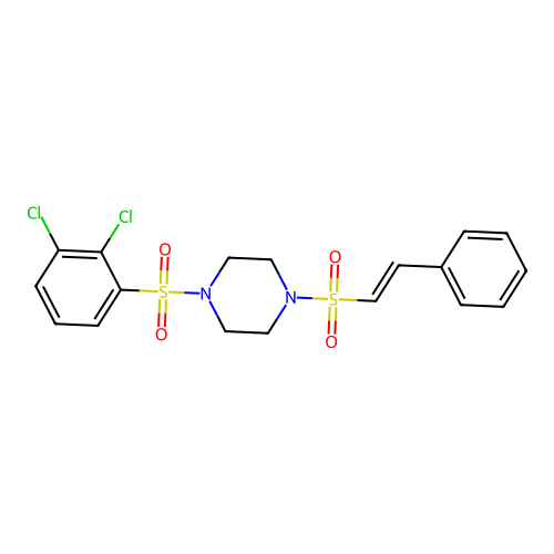 1-(2,3-Dichlorobenzenesulfonyl)-4-(2-phenylethenesulfonyl)piperazine structure