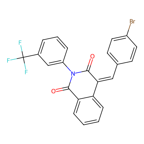 (4Z)-4-[(4-bromophenyl)methylidene]-2-[3-(trifluoromethyl)phenyl]isoquinoline-1,3-dione structure