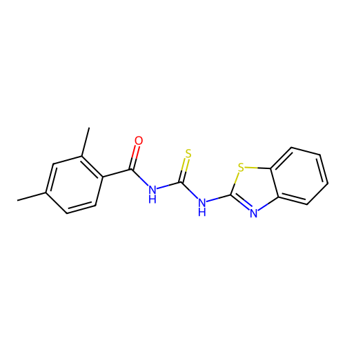 N-(1,3-benzothiazol-2-ylcarbamothioyl)-2,4-dimethylbenzamide structure
