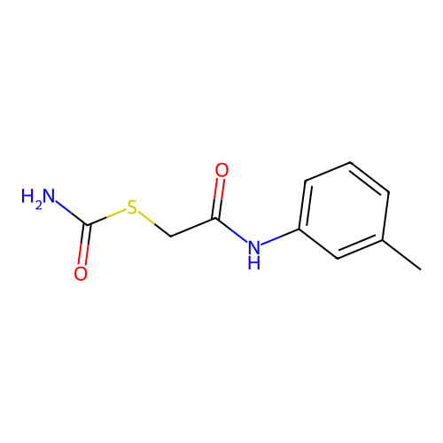 S-{2-[(3-methylphenyl)amino]-2-oxoethyl} thiocarbamate structure