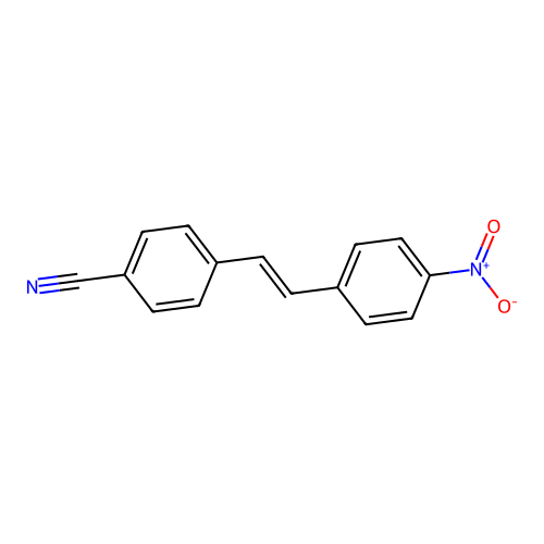 (E)-4-Cyano-4'-nitrostilbene structure