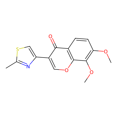 7,8-dimethoxy-3-(2-methylthiazol-4-yl)-4H-chromen-4-one structure