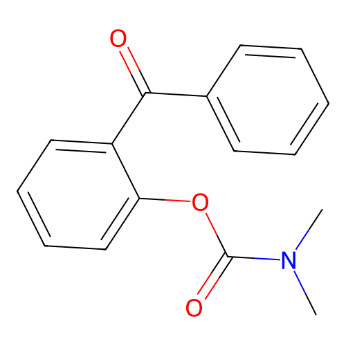 Dimethylcarbamic acid 2-benzoylphenyl ester structure