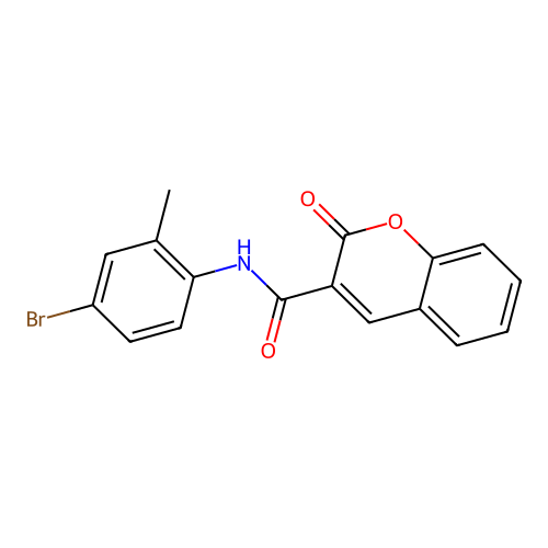 N-(4-Bromo-2-methylphenyl)-2-oxo-2H-1-benzopyran-3-carboxamide structure