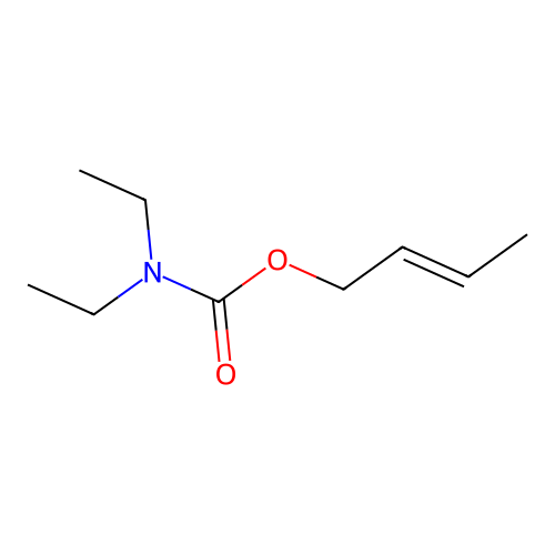 Diethyl-carbamic acid but-2-enyl ester structure