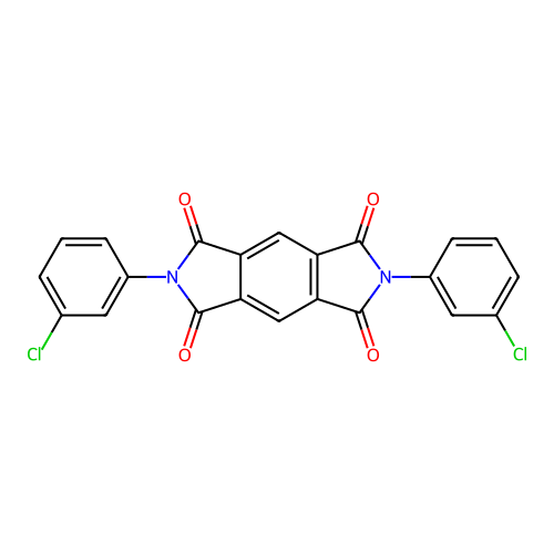 Benzo[1,2-c:4,5-c']dipyrrole-1,3,5,7(2H,6H)-tetrone, 2,6-bis(3-chlorophenyl)- structure