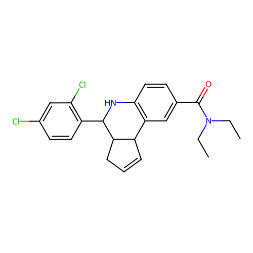 4-(2,4-dichlorophenyl)-N,N-diethyl-3a,4,5,9b-tetrahydro-3H-cyclopenta[c]quinoline-8-carboxamide structure