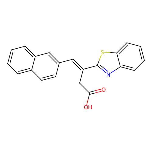 (E)-3-(Benzo[d]thiazol-2-yl)-4-(naphthalen-2-yl)but-3-enoic acid structure
