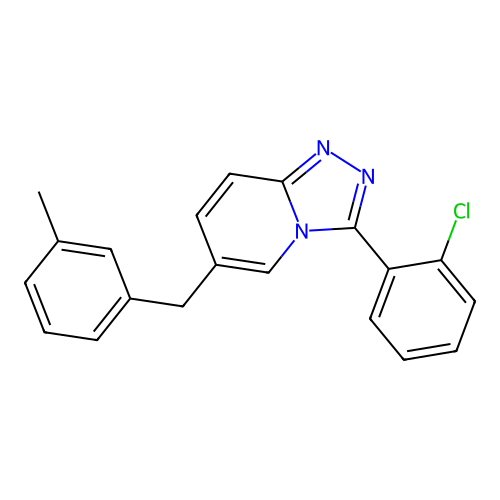 3-(2-Chlorophenyl)-6-(3-methylbenzyl)-[1,2,4]triazolo[4,3-a]pyridine structure