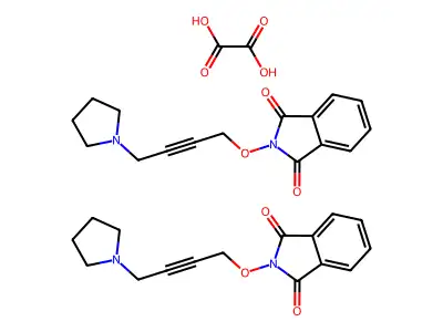 2-((4-(1-Pyrrolidinyl)-2-butynyl)oxy)-1H-isoindole-1,3(2H)-dione ethanedioate (2:1) structure