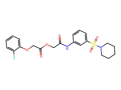 [2-Oxo-2-(3-piperidin-1-ylsulfonylanilino)ethyl] 2-(2-fluorophenoxy)acetate structure