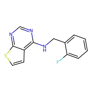 N-[(2-fluorophenyl)methyl]thieno[2,3-d]pyrimidin-4-amine structure