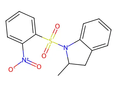 2-methyl-1-(2-nitrobenzenesulfonyl)-2,3-dihydro-1H-indole structure
