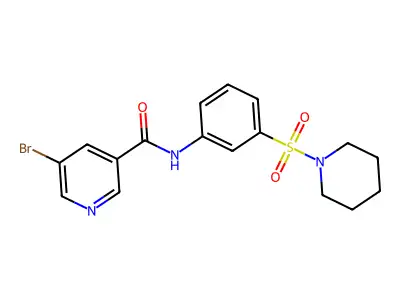 5-bromo-N-(3-piperidin-1-ylsulfonylphenyl)pyridine-3-carboxamide structure